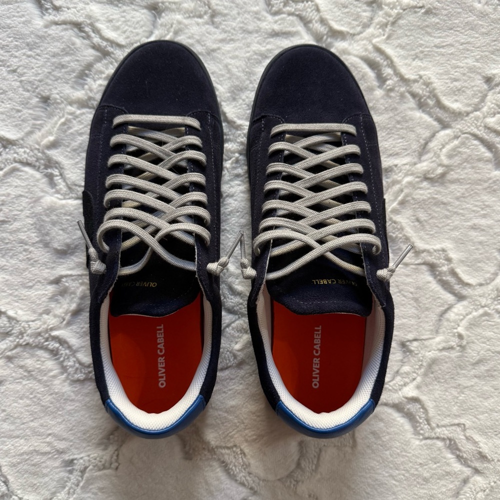Oliver Cabell The Low 1 Sneakers Marine Blue Suede Size 11